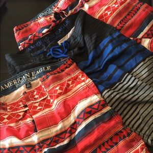3 pair American Eagle board shorts